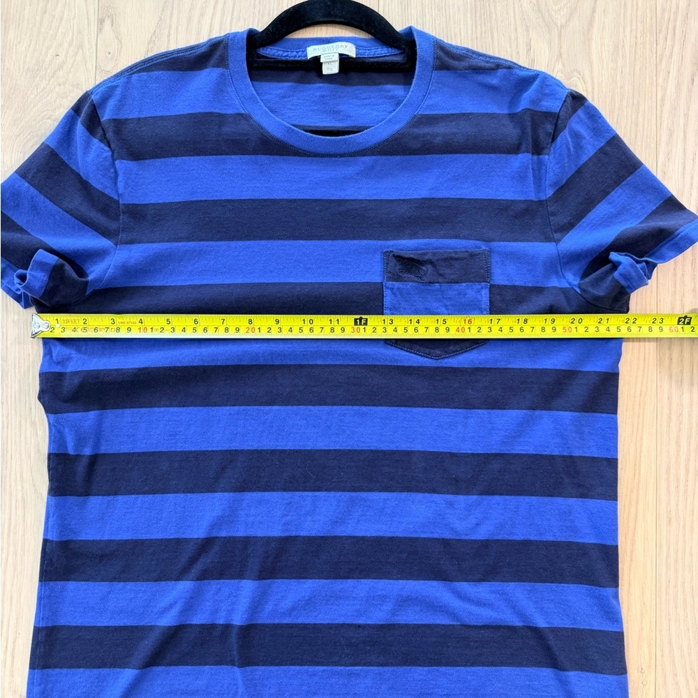 Burberry Brit Navy and Royal Blue Striped Shirt Tee XL - Picture 6 of 10